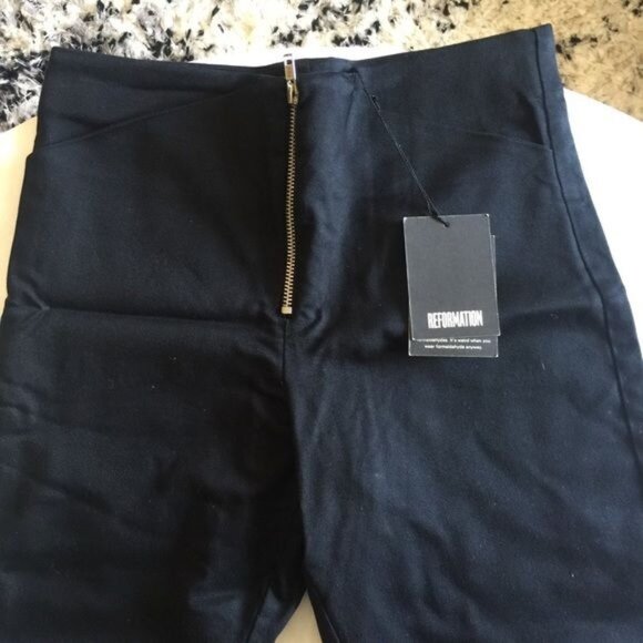 Reformation Watson Black High-Waisted Flared Pants With Back Zipper Closure Size - Picture 3 of 5